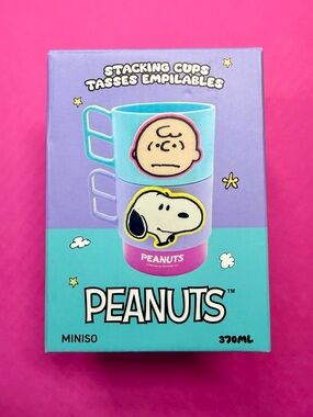 MINISO Peanuts Stacking Cups - Blue/Purple/Pink
